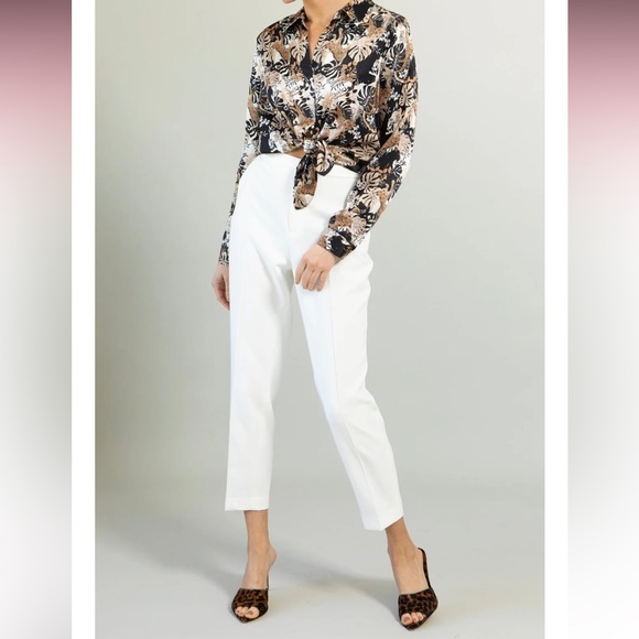 L'AGENCE Sawyer trouser pant in ivory 6 - Picture 2 of 12